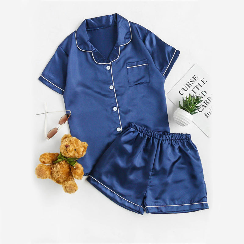 Brooklyn Revere Collared Satin Pyjama Set